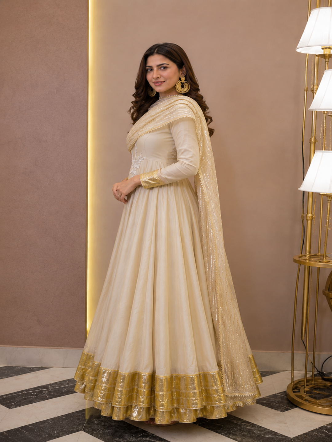 anarkali dresses party wear Women's Suit with Dupatta Size:44L/38W LEADER OF THE PACK meter flair creates a Slow-Moving Product-202606
