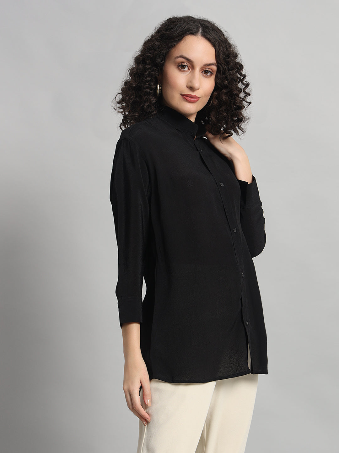 Adaa Bazaar Regular Fit Satin Casual Shirt