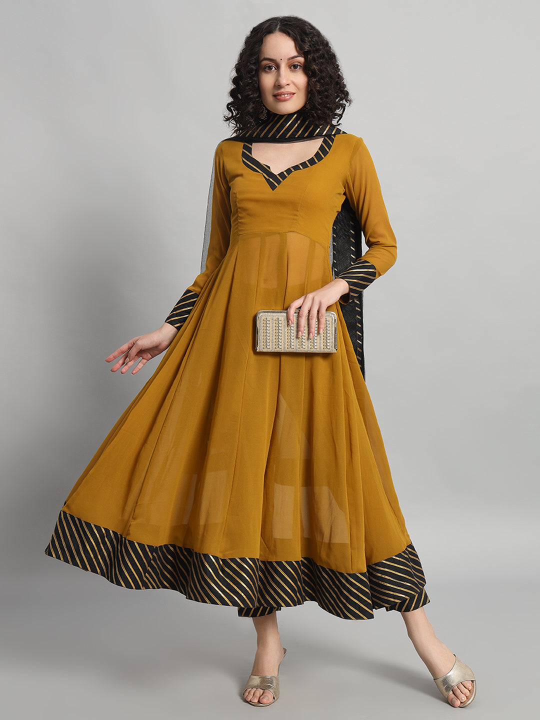 Adaa Bazaar Women's Readymade Anarkali Suit with Dupatta