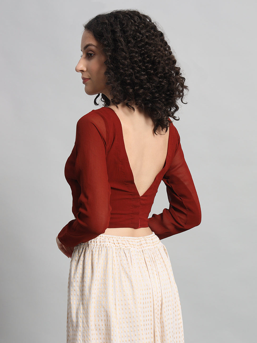 Adaa Bazaar Women’s Maroon Solid Padded Readymade Blouse