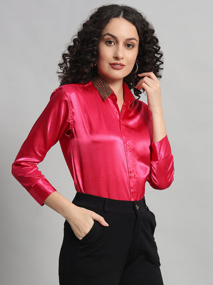 Adaa Bazaar Regular Fit Satin Casual Shirt