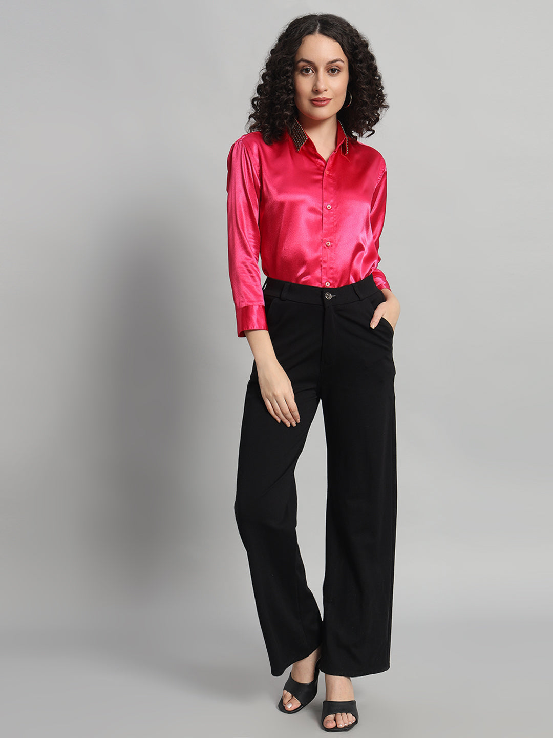 Adaa Bazaar Regular Fit Satin Casual Shirt