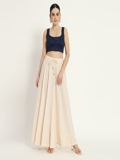 Adaa Bazaar Women's Readymade Blue Silk Blouse