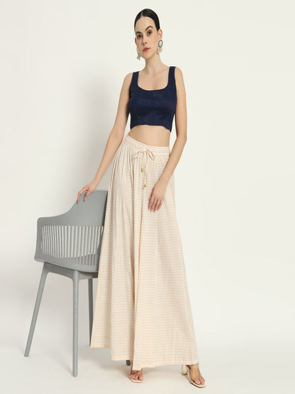 Adaa Bazaar Women's Readymade Blue Silk Blouse