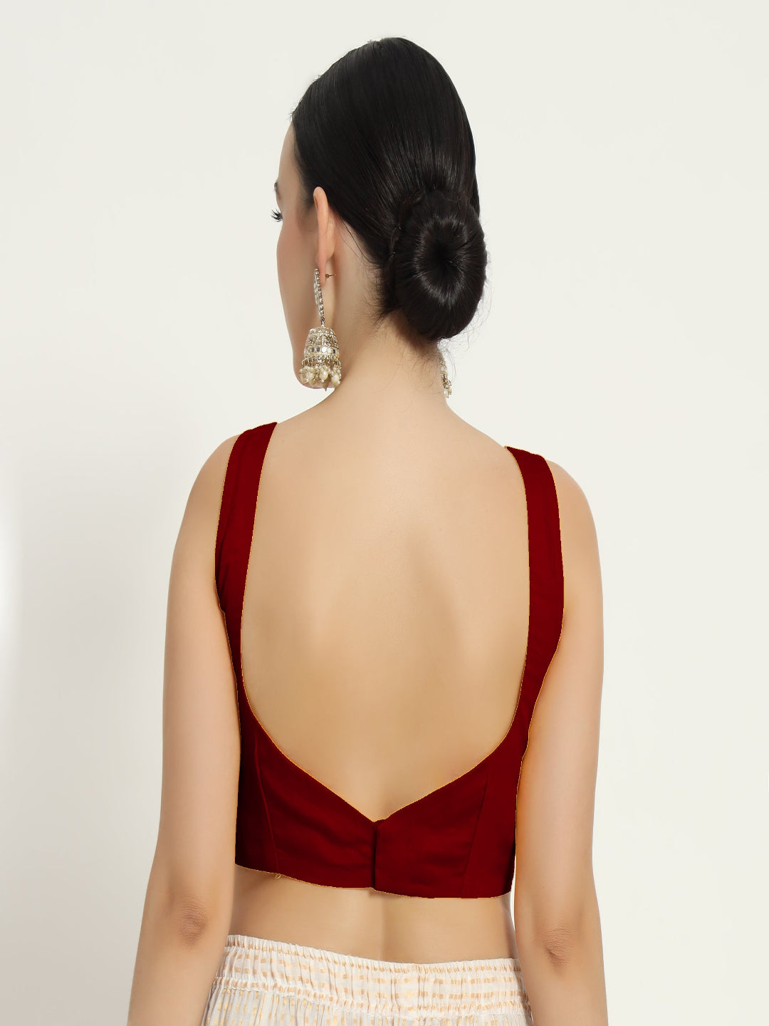 Adaa Bazaar Women's Readymade Maroon Blouse