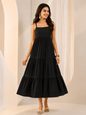 women cotton cambric midi dress