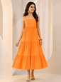women cotton cambric midi dress
