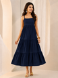 women cotton cambric midi dress