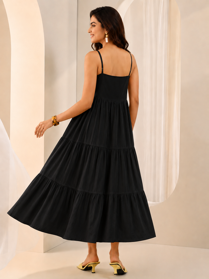 women cotton cambric midi dress