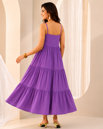 women cotton cambric midi dress