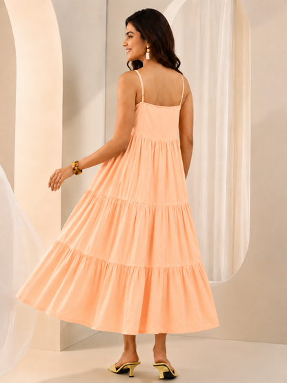 women cotton cambric midi dress