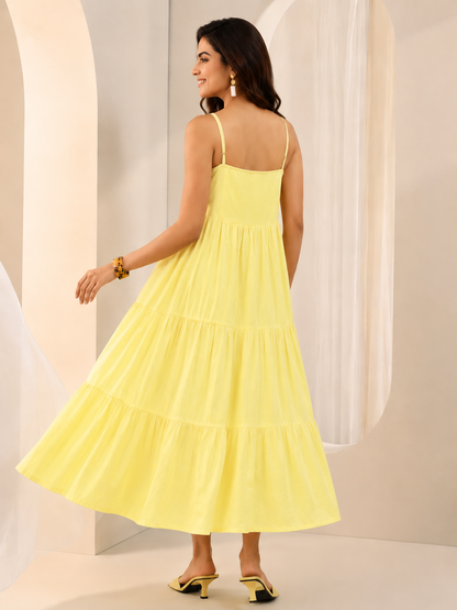 women cotton cambric midi dress