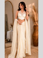 Adaa Bazaar Georgette Embellished Pre-Draped Skirt Set with Designer Halter Blouse and Dupatta.