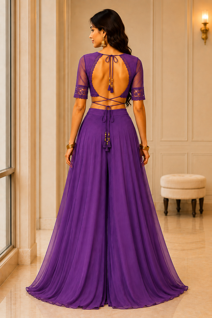 WOMEN SHARARA BLOUSE SET PERFECT FOR PARTY OR FESTIVE IN ANY WEATHER