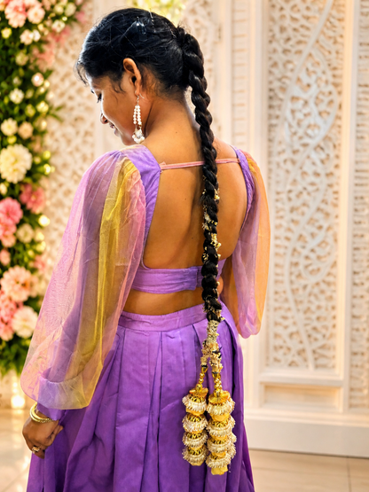 Adaa Bazaar Women's Readymade Lavender Colour Lehenga With Dupatta
