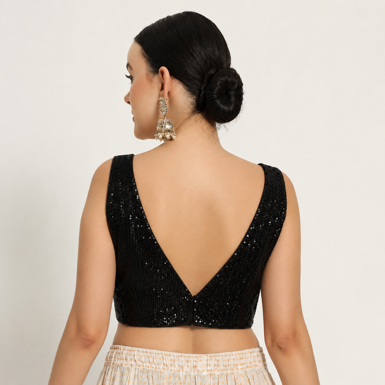 Adaa Bazaar Sequins Party Wear Cut Sleeves Stitched Blouse