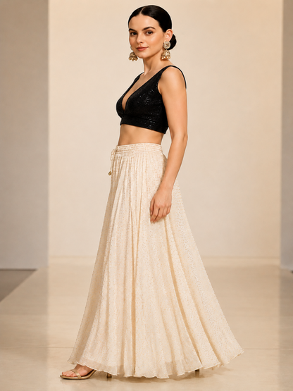 Adaa Bazaar Sequins Party Wear Cut Sleeves Stitched Blouse