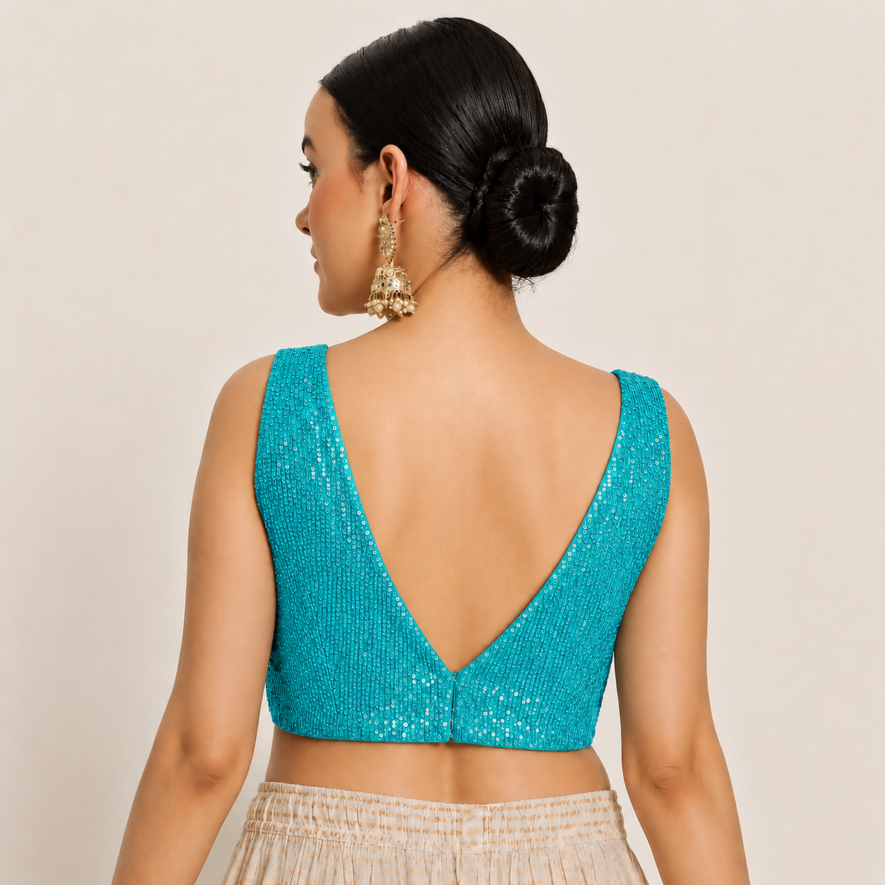 Adaa Bazaar Sequins Party Wear Cut Sleeves Stitched Blouse