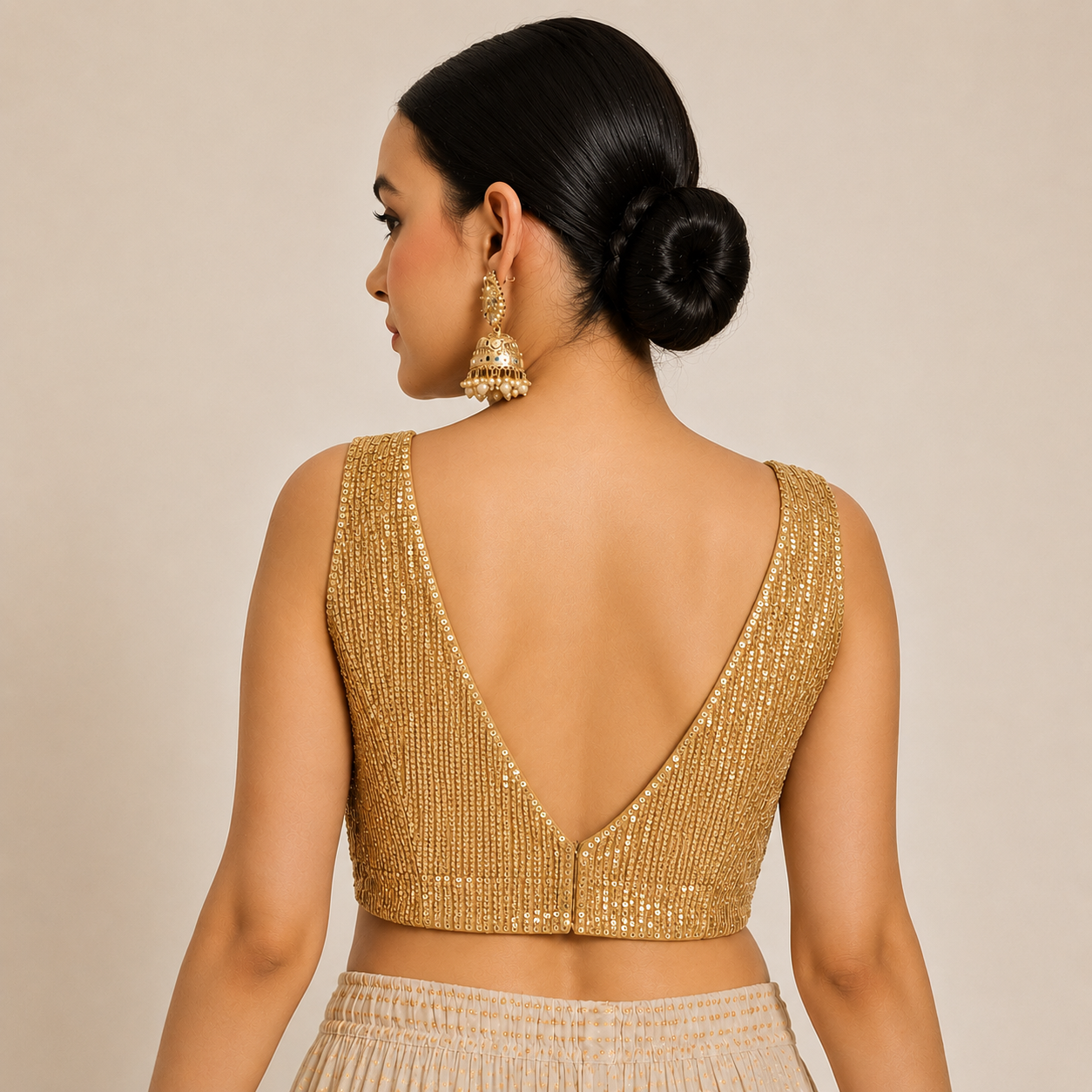 Adaa Bazaar Sequins Party Wear Cut Sleeves Stitched Blouse