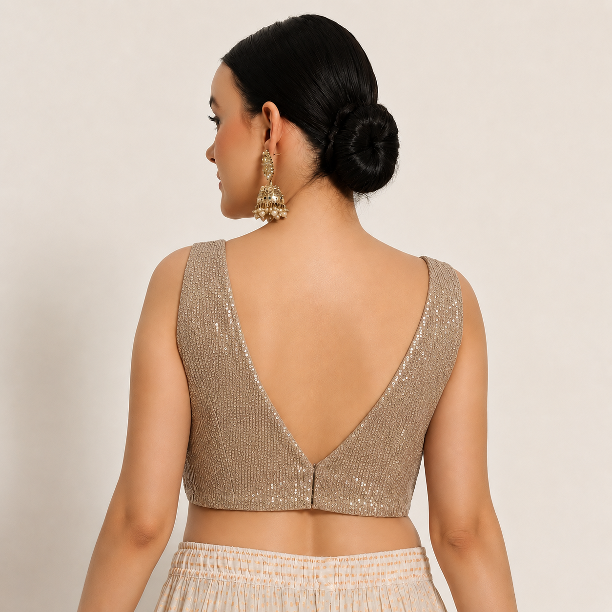 Adaa Bazaar Sequins Party Wear Cut Sleeves Stitched Blouse