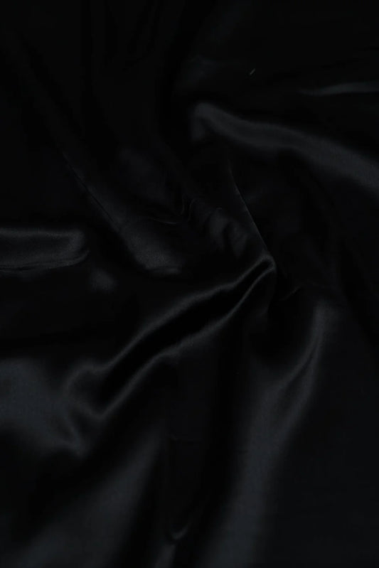 Adaa Bazaar Women's  Black Dyed Satin Fabric ₹ 145 per metre