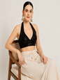 Adaa Bazaar Sequins Party Wear Cut Sleeves Stitched holter neck Blouse