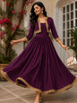 COTTON CAMBRIC DRESS WITH CALF LENGTH AND  HALF JACKET