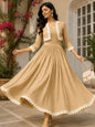 COTTON CAMBRIC DRESS WITH CALF LENGTH AND  HALF JACKET