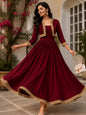 COTTON CAMBRIC DRESS WITH CALF LENGTH AND  HALF JACKET