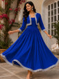 COTTON CAMBRIC DRESS WITH CALF LENGTH AND  HALF JACKET