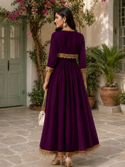 COTTON CAMBRIC DRESS WITH CALF LENGTH AND  HALF JACKET