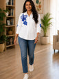 WOMEN EMBROIDED SHIRTS PERFECT FOR CASUAL AND FORMAL WEAR IN COTTON FABRIC