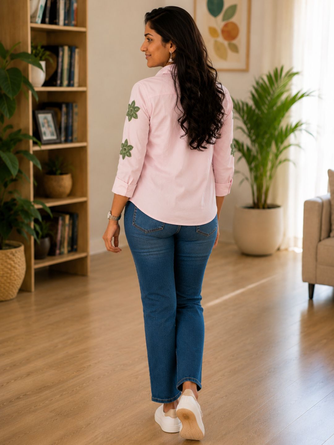 WOMEN EMBROIDED SHIRTS PERFECT FOR CASUAL AND FORMAL WEAR IN COTTON FABRIC