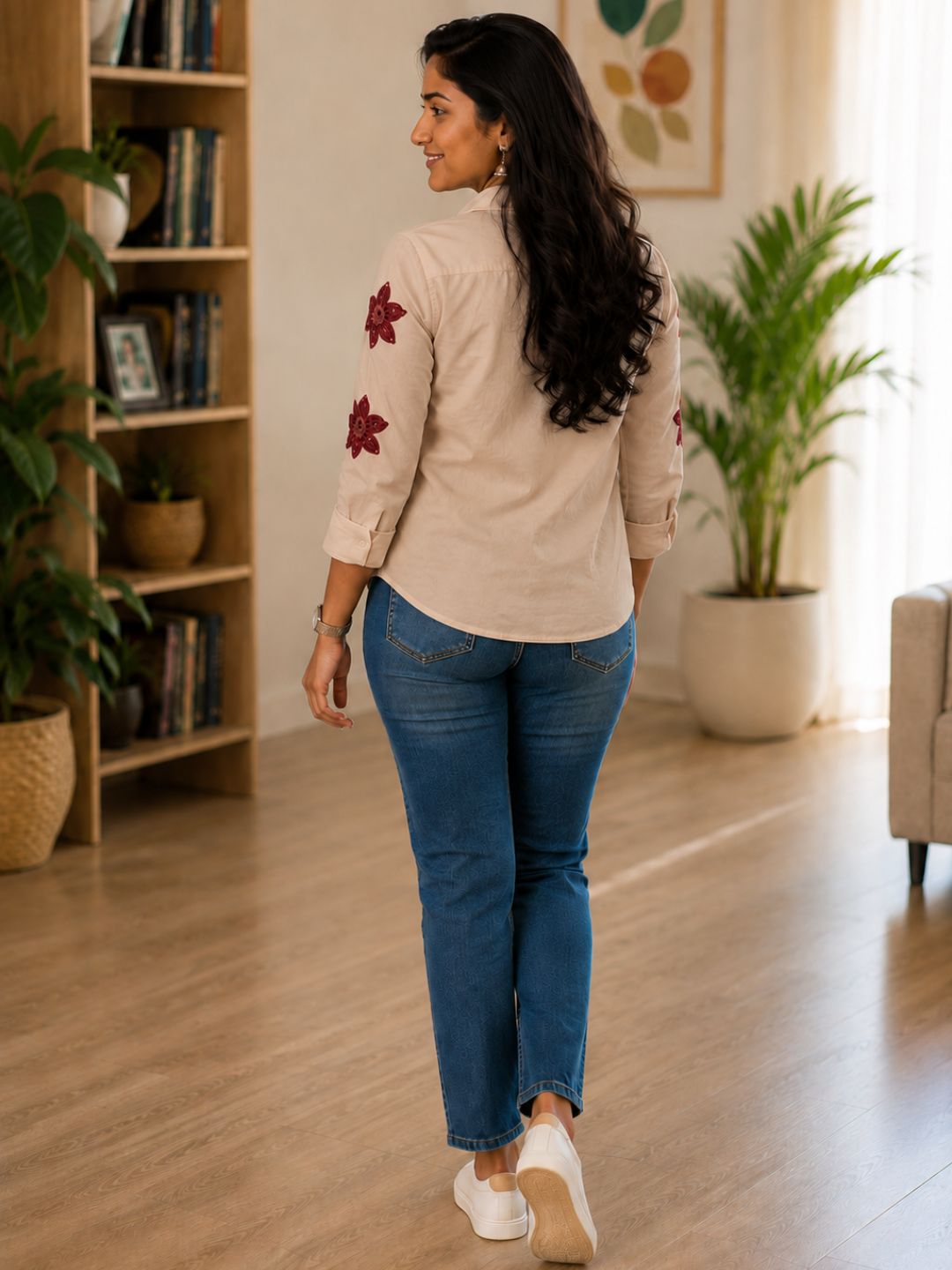 WOMEN EMBROIDED SHIRTS PERFECT FOR CASUAL AND FORMAL WEAR IN COTTON FABRIC