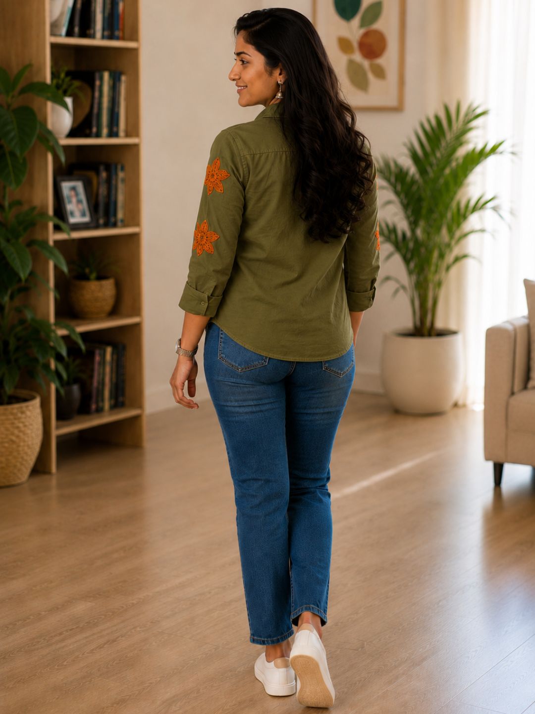 WOMEN EMBROIDED SHIRTS PERFECT FOR CASUAL AND FORMAL WEAR IN COTTON FABRIC