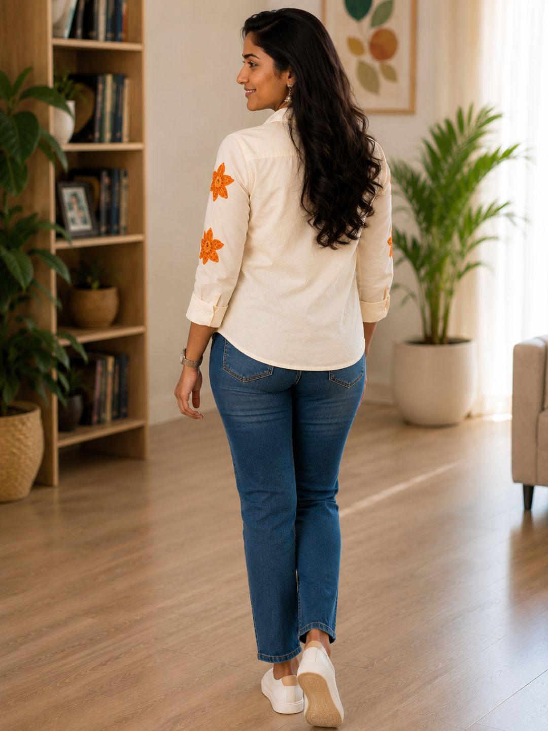 WOMEN EMBROIDED SHIRTS PERFECT FOR CASUAL AND FORMAL WEAR IN COTTON FABRIC