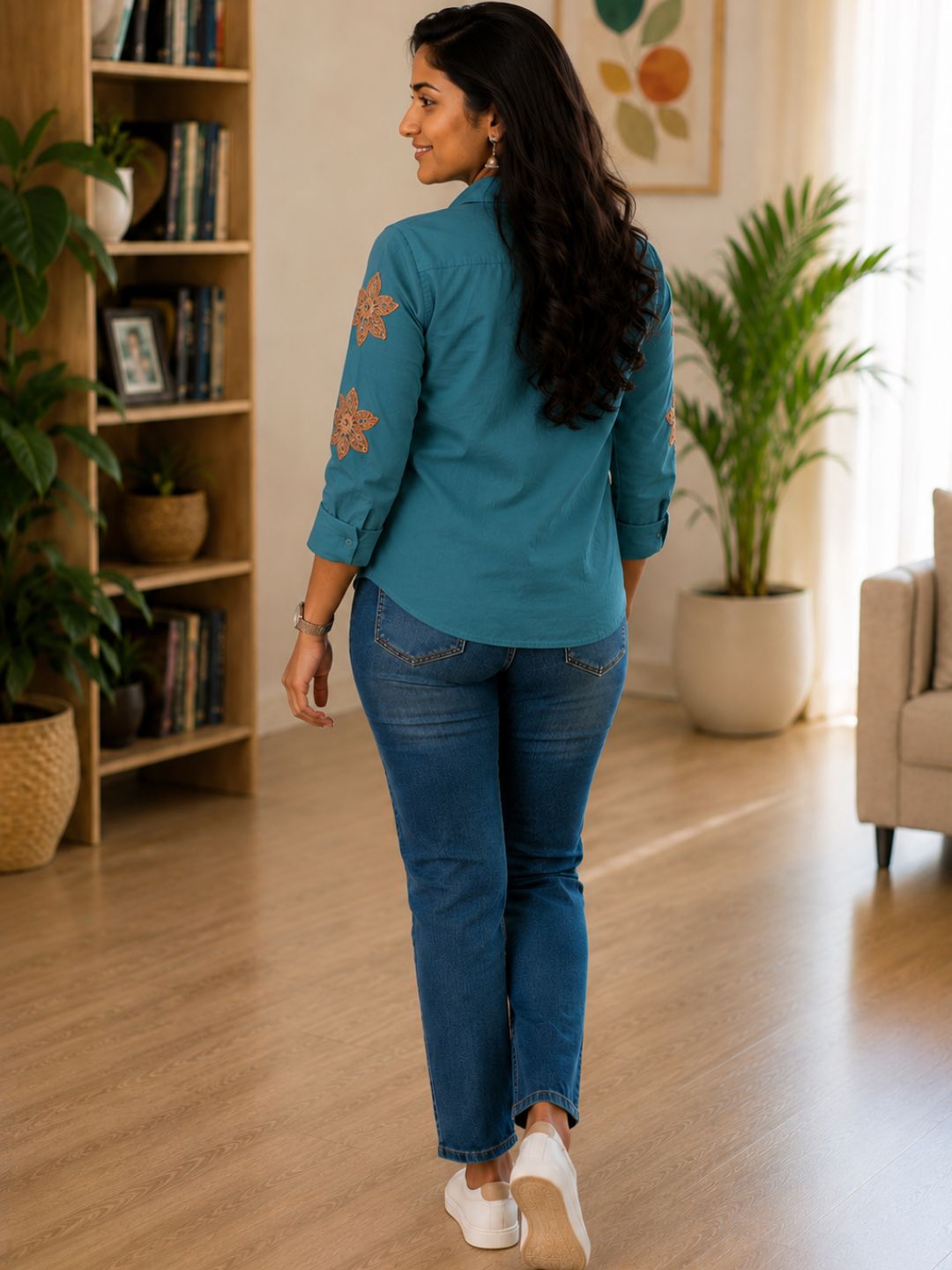 WOMEN EMBROIDED SHIRTS PERFECT FOR CASUAL AND FORMAL WEAR IN COTTON FABRIC