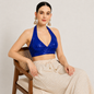 Adaa Bazaar Sequins Party Wear Cut Sleeves Stitched holter neck Blouse