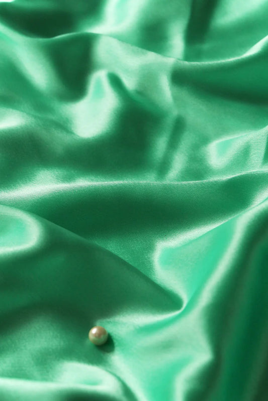 Adaa Bazaar Women's  Mint Green  Dyed Satin Fabric ₹ 145 per metre