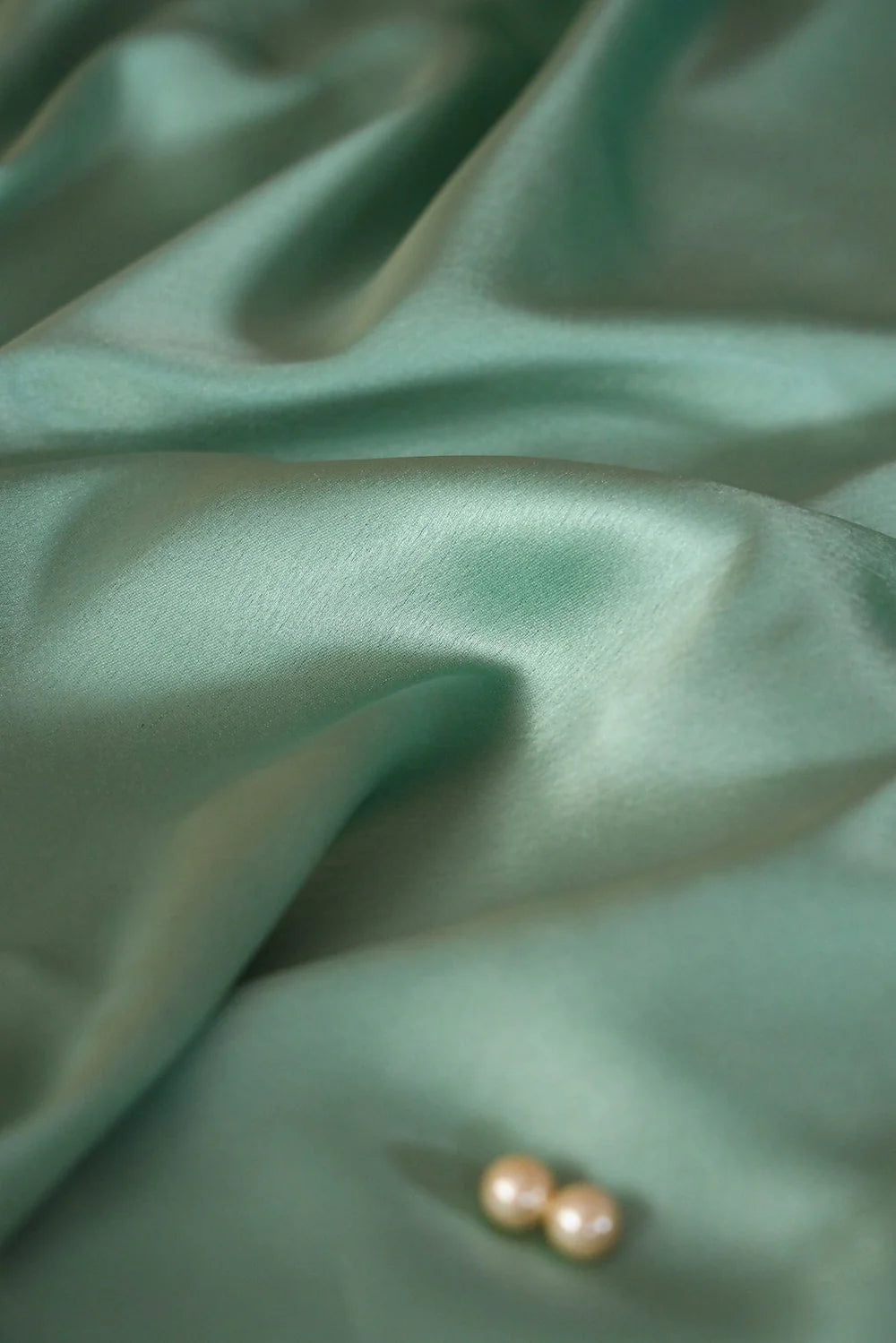 Adaa Bazaar Women's Sea Green Dyed Satin Fabric ₹ 145 per metre